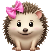 hedgehog with a pink bow sticker