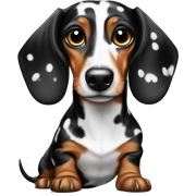 Black and white spotted dachshund sticker