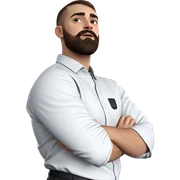 serious boy with beard sticker
