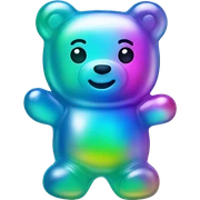 Iridescent gummy bear sticker