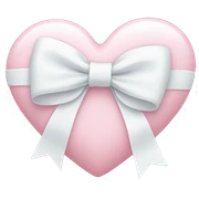 Pastel pink heart with white bow sticker