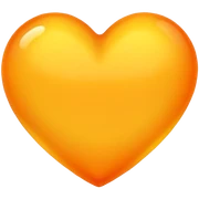 Orange-yellow heart sticker