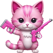 cat with pink gun sticker