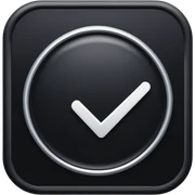 Black verification badge with white tick in the middle emoji sticker