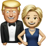 hilary clinton and donald trump partying  sticker