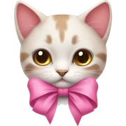Pink Bow on Cute Cat sticker