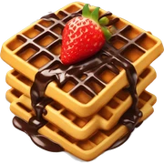 waffle with chocolate sauce and strawberry on top  sticker