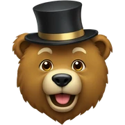 Bruin with a new years hat sticker
