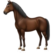 Dark chestnut horse Full Body  sticker