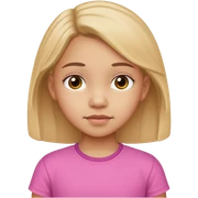 9 year old light skinned girl wearing pink shirt  sticker