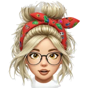 blonde girl with glasses portrait sticker
