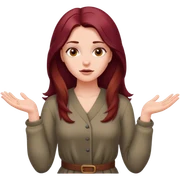Beautiful long burgundy haired girl, shrugging shoulders sticker