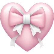 Pastel pink heart with white bow sticker
