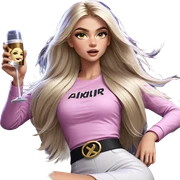 blonde girl with cup night sticker
