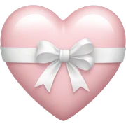 pale pink heart with white ribbon around it sticker