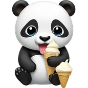 Panda eating ice cream sticker