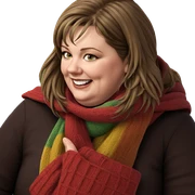 smiling girl in scarf sticker
