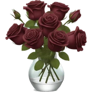 Burgundy roses in transparent vase sticker