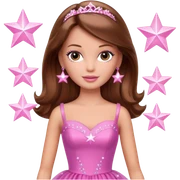 Barbie with brown hair and starlight pink dress  sticker