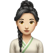 Chinese girl with tied hair sticker