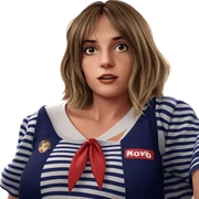 girl in striped shirt sticker