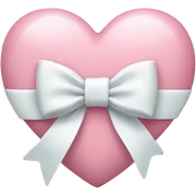 Pastel pink heart with white bow sticker