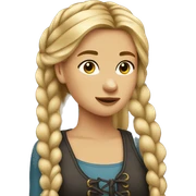 Dirty blonde girl with braid  and a very dark bay horse sticker