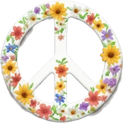 floral peace sign sticker