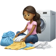  girl folding laundry sticker