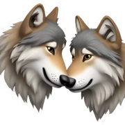Wolves kissing  sticker