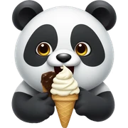 Panda eating ice cream sticker