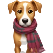 Dog wearing a scarf sticker
