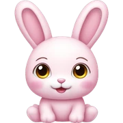 pastel pink rabbit doll sticker