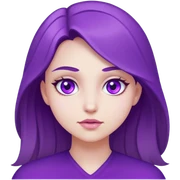 Girl wearing purple with purple eyes sticker