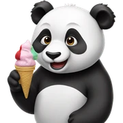 Panda eating ice cream sticker
