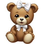 Baby Teddy Bear with white bow sticker