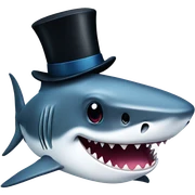 Shark with a top hat sticker