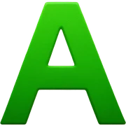 Letter a green sticker