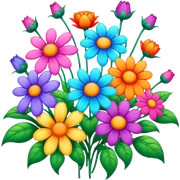 Psychedelic colored, flower power sticker