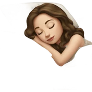 sleeping beauty brunette white girl with a silk pillow sticker