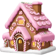 Pink gingerbread house sticker