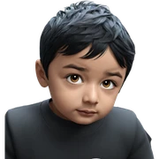 boy with black hair staring sticker