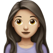 white Skin girl with dark brown long  hair  sticker