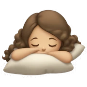 White brown hair girl sleeping  sticker