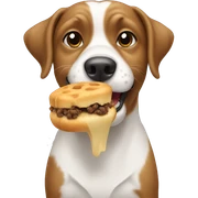 dog eating  sticker