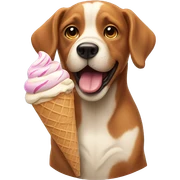 Dog eating ice cream sticker