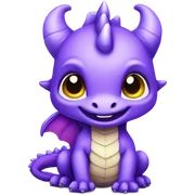 cute purple baby dragon  sticker