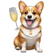 Corgi with champagne sticker
