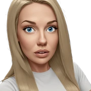 blonde girl portrait with blue eyes sticker