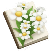 book with white flowers sticker